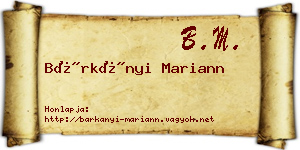 Bárkányi Mariann névjegykártya