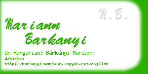 mariann barkanyi business card